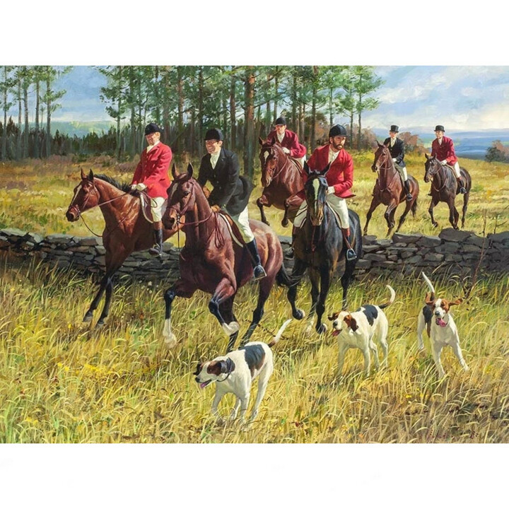 fox hunting returns 绘画, 24x36 in