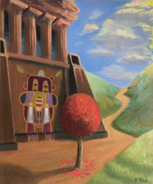 Red Tree 绘画, 21.7x18.1 in