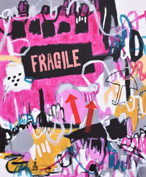 Peinture intitulée "Fragile" par Misako Chida, Œuvre d'art originale, Acrylique