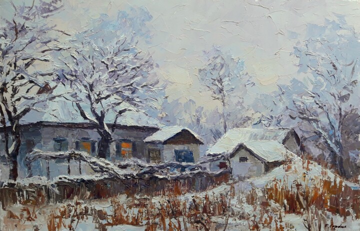 Winter evening Pittura, 15,4x23,6 in