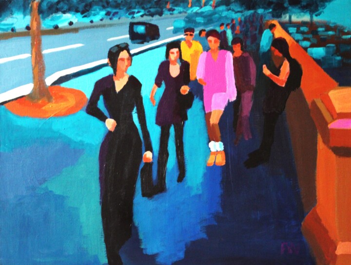 Fashion week. After the show. Tablo, 19,7x25,6 in