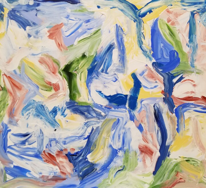 Cornflower Field - 2025 绘画, 28x31.9 in