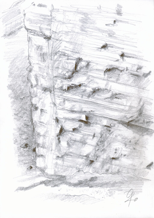 Felswand Helgoland. Resim, 11,4x8,3 in