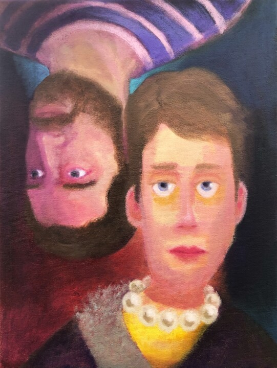 Painting titled "You And Me" by Piotr Paluchowski, Original Artwork, Oil Mounted on Wood Stretcher frame