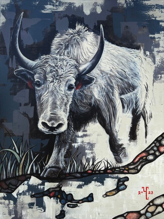 Yak. Here I am! 绘画, 31.5x23.6 in