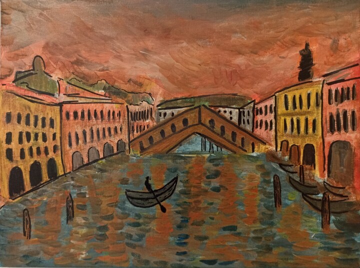 Venezia di sangue 绘画, 11.8x15.8 in