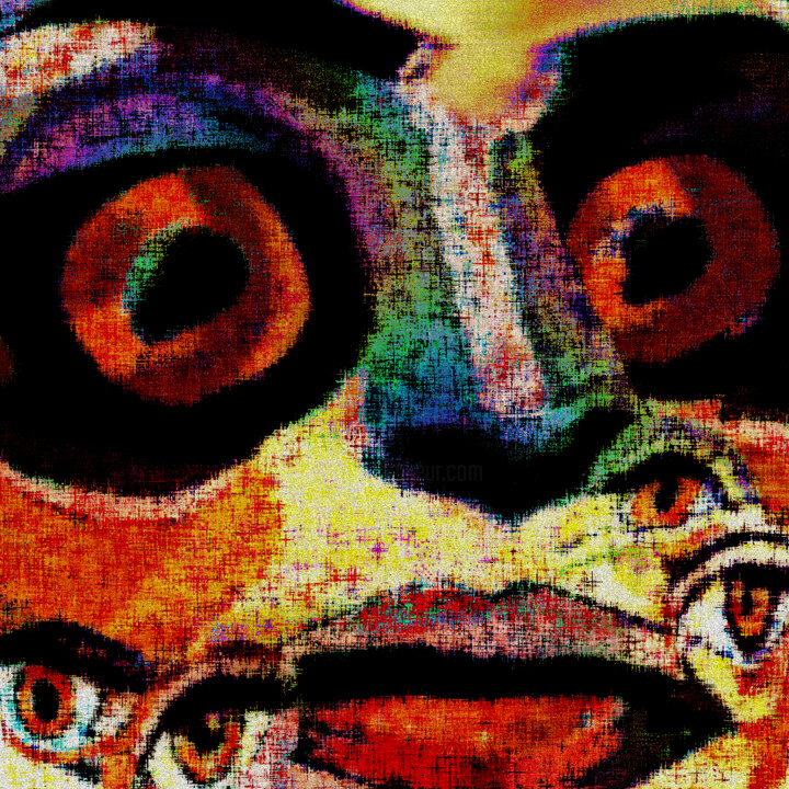 Yeux (collection AI et travail manuel ) Arte digitale, 13,8x13,8 in