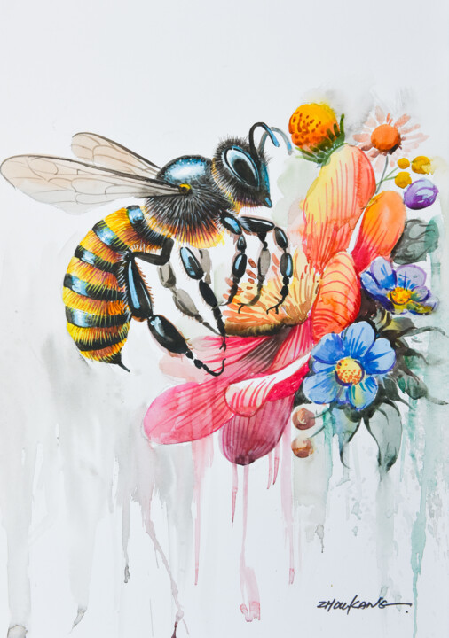 bees 4 绘画, 15.8x11.8 in