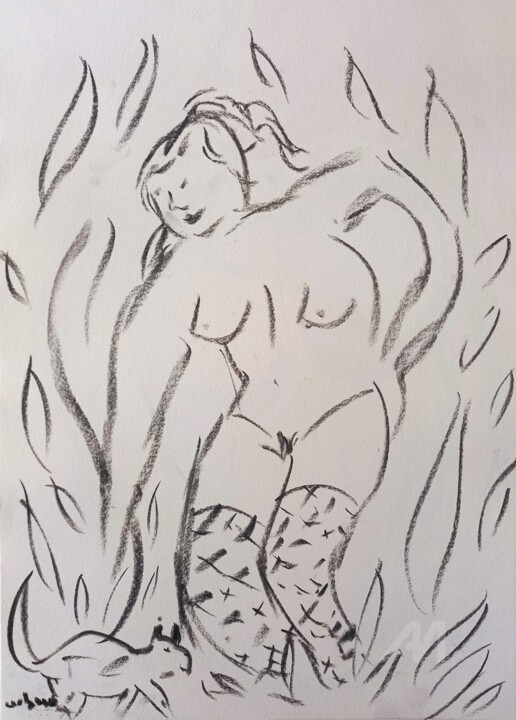 La Chatte perdu 图画, 16.1x11.8 in