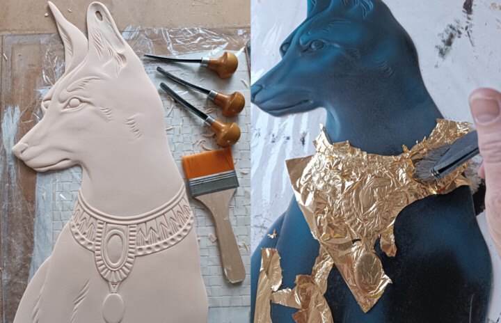 Steps of the making of the work