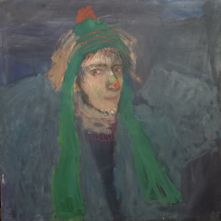 Micha playing the role of Harlequin 绘画, 28.4x28.4 in
