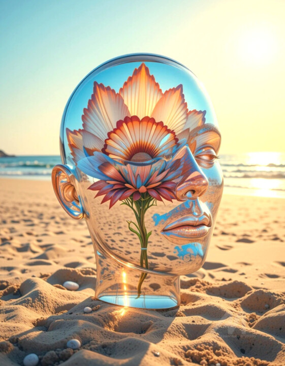 GLASS FLOWER SETTING SUN 数字艺术