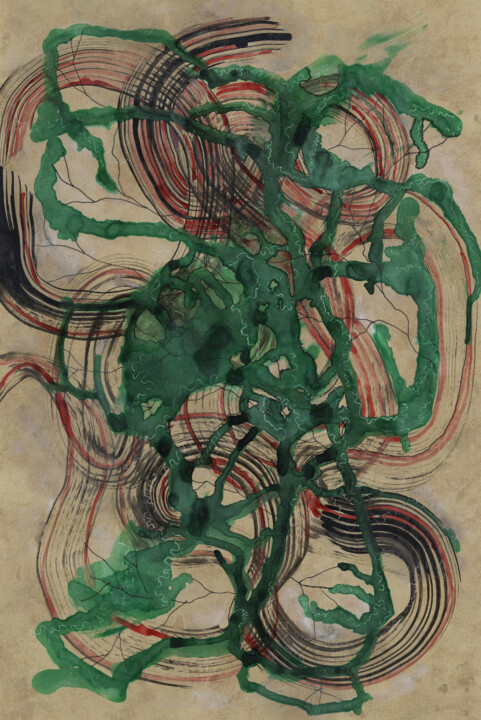 "Photosynthesis" 绘画, 17.9x11.6 in