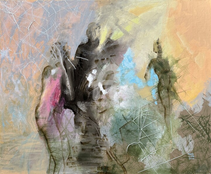Peinture intitulée "Kiedyś gdzieś" par Anna Lupa-Suchy, Œuvre d'art originale, Huile