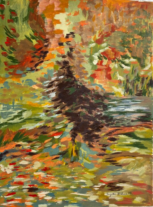 Abstrakte Herbstlandschaft 绘画, 18.9x14.2 in