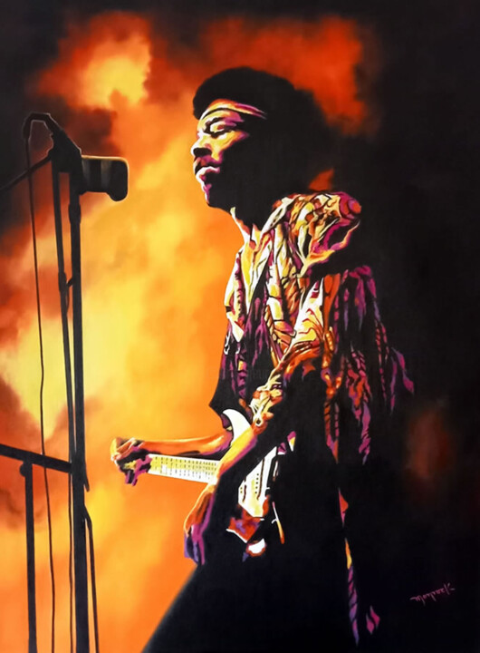 Jimi Hendrix 绘画, 40.2x27.6 in