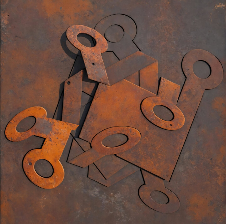 Sculpture titled "Boom-Boom" by Tim Cutler, Original Artwork, Metals