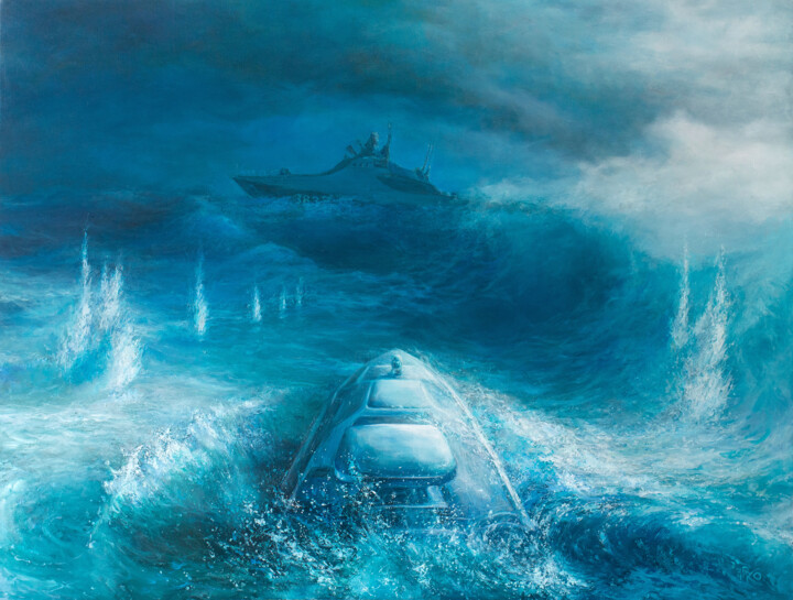 Schilderij getiteld "MINUS s. kotov" door Ruslan Kolomiyets, Origineel Kunstwerk, Olie