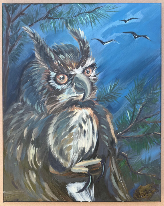 Owl Peinture, 20x16 in