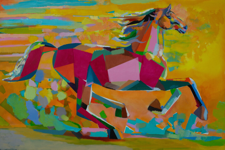 Painting titled "Torch of Freedom" by Ivan Stoyanov, Original Artwork, Oil