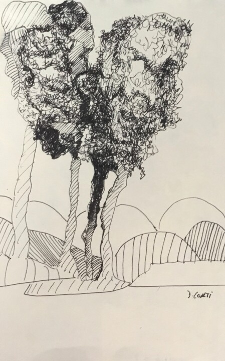 PAYSAGE DE DÉCEMBRE Рисунок, 8,1x5,2 in