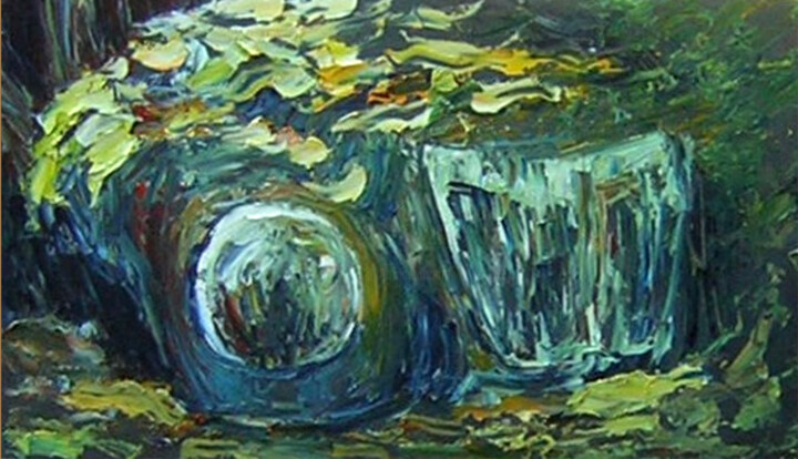 old car Старый автомобиль 绘画, 20.5x34.3 in