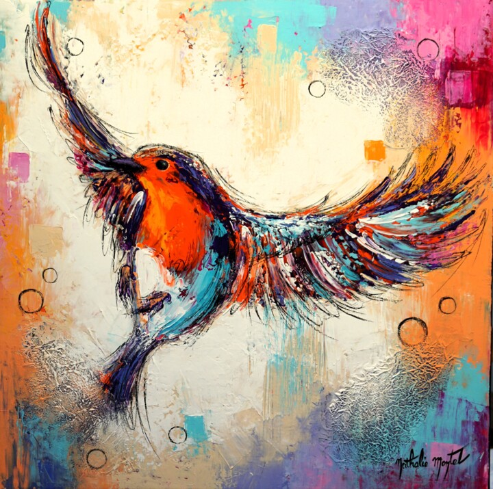 Plumes de liberté 绘画, 19.7x19.7 in