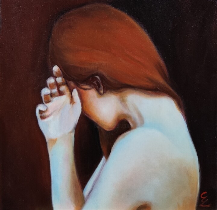Painting titled "Hidden in plain sig…" by Veronica Ciccarese, Original Artwork, Oil Mounted on Wood Stretcher frame