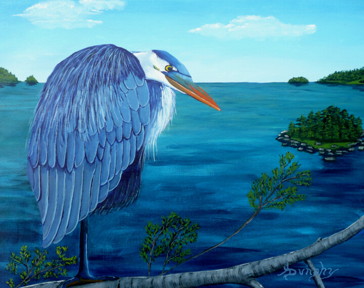 Great Blue Heron Tablo, 16x20 in