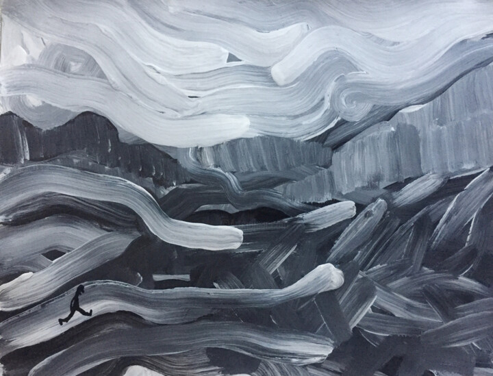 walk in progress/seul/le pays 绘画, 19.7x25.6 in