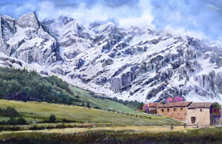 Por los Picos de Europa Peinture, 17,7x28,7 in