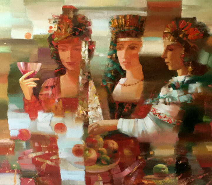 Glass of wine 绘画, 29.5x35.4 in
