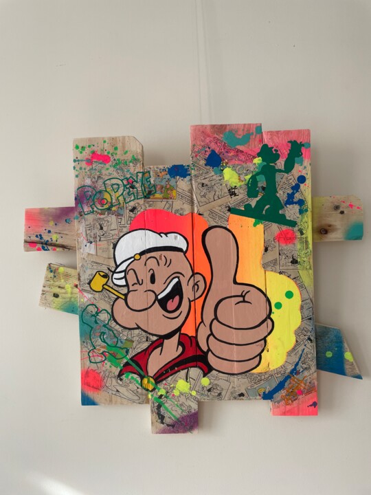 Tableau POP Art Popeye Ζωγραφική, 17,7x18,5 in