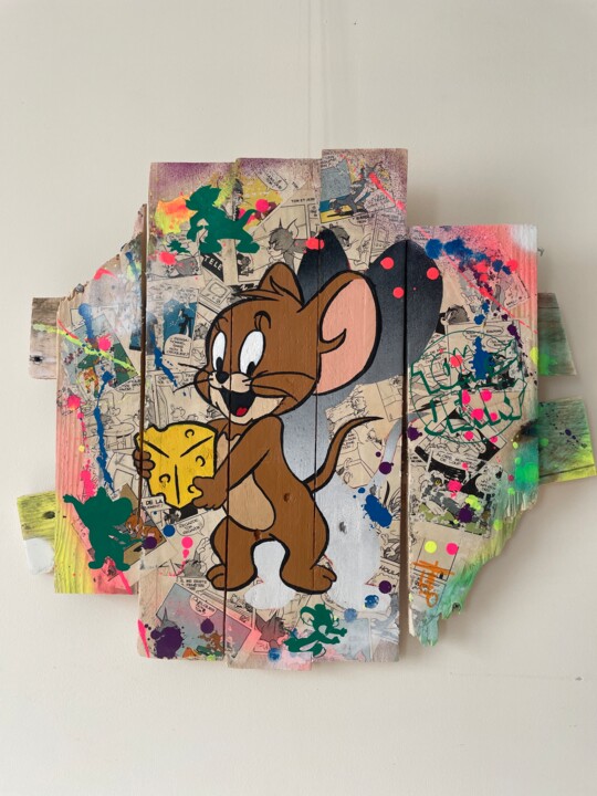 Tableau POP ART Tom et Jerry 绘画, 16.5x19.3 in
