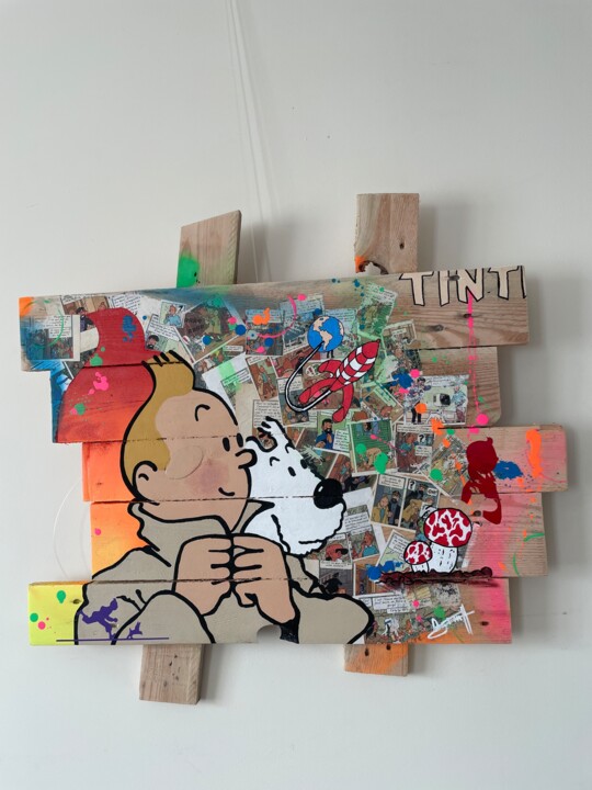Tableau Pop Art Milou et Tintin 绘画, 20.9x25.2 in