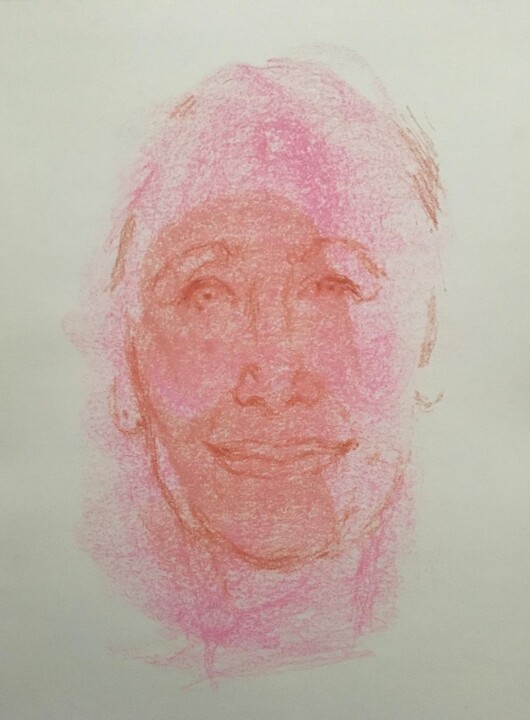 Peinture intitulée "de frente" par Antonio Zugasti Cabrillo, Œuvre d'art originale, Pastel