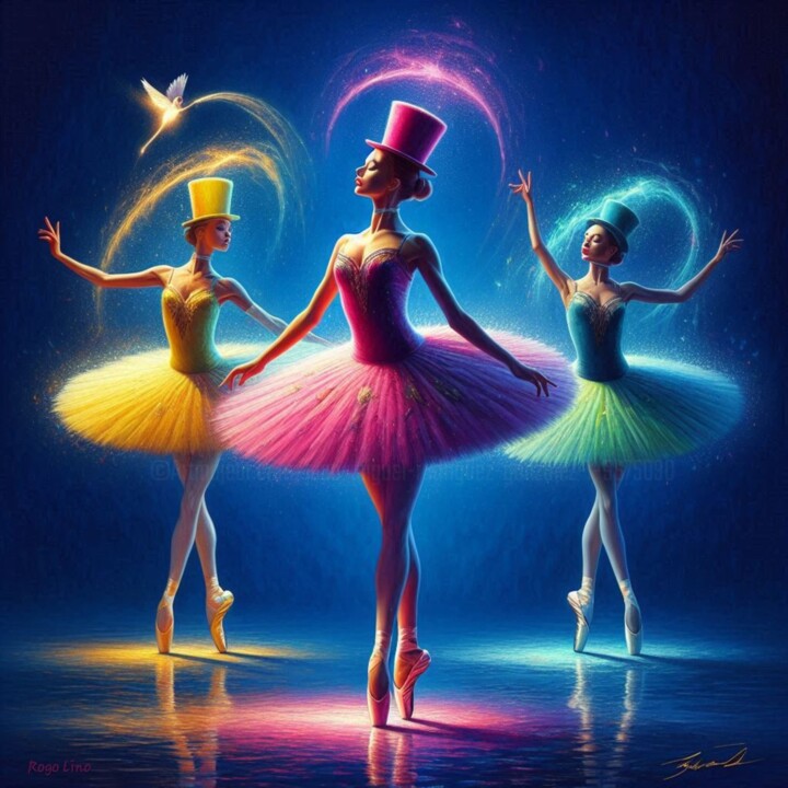 Bailarinas con sombrero 1 数字艺术
