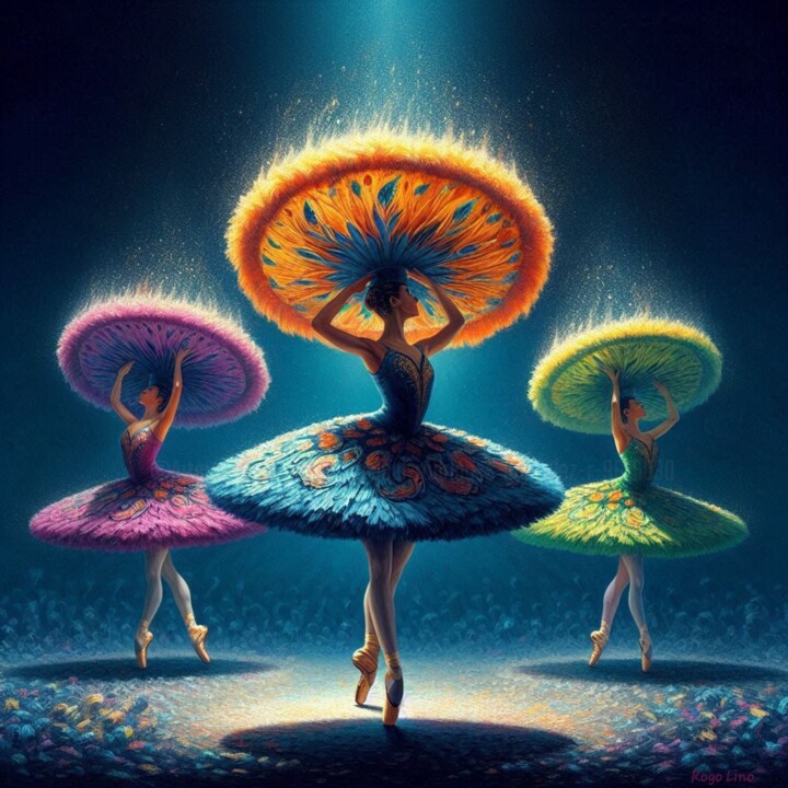 Bailarinas con sombrero 3 디지털 아트