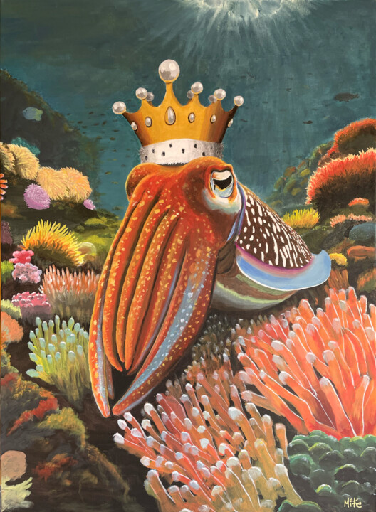 The Cuttlefish King 绘画, 39.4x29.1 in