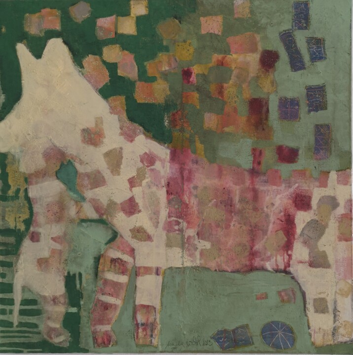 Pauli and his Puppy 绘画, 27.6x27.6 in