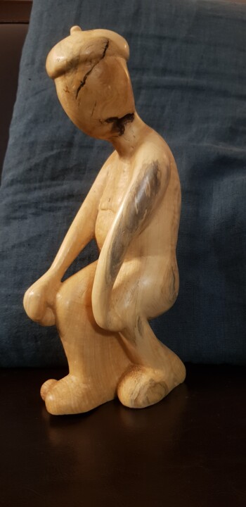 Scultura intitolato "Pétanque" da Max Bernard, Opera d'arte originale, Legno