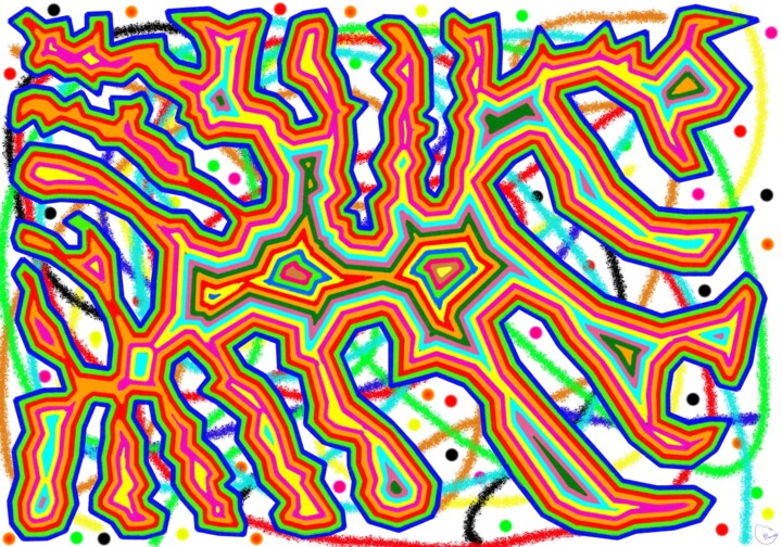 Arts numériques intitulée "Jeu coloré - 2" par Pascal Rissac, Œuvre d'art originale, Peinture numérique