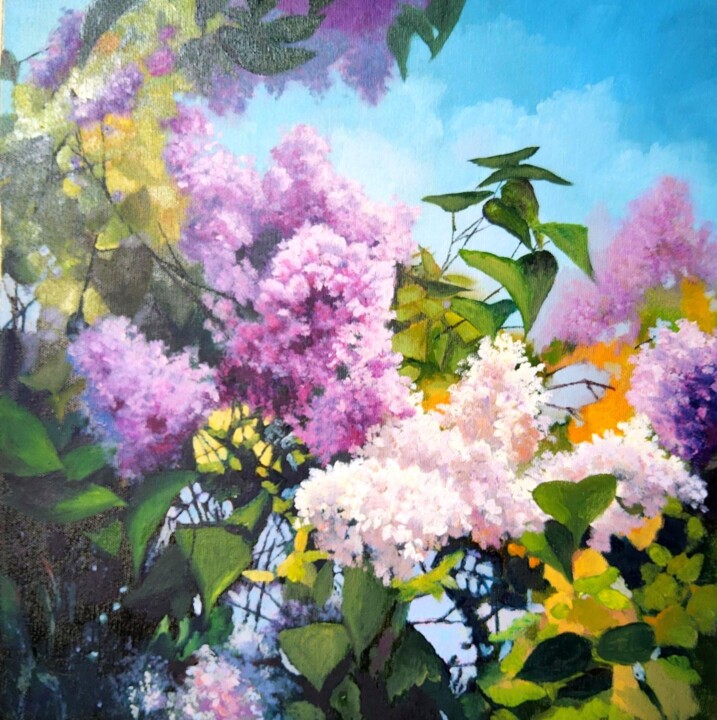 "Lilac Painting Orig…" başlıklı Tablo Anzhelika Izzi tarafından, Orijinal sanat, Petrol