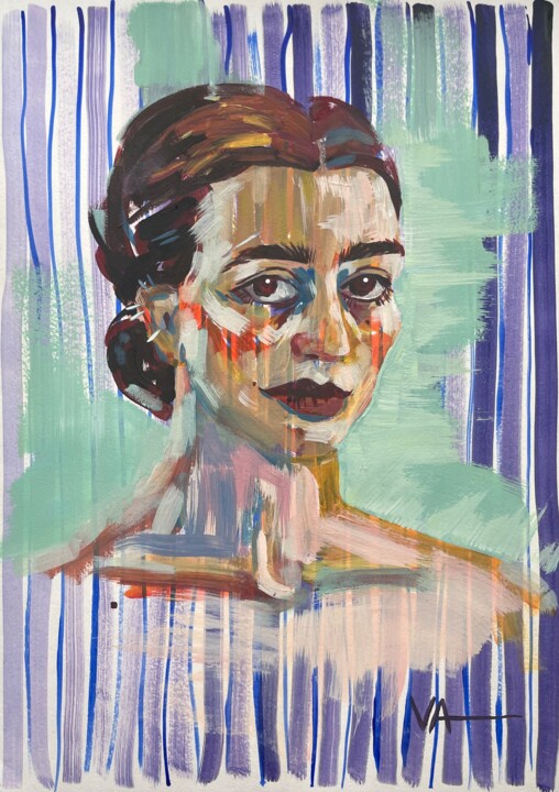 Faded memory of the one you used to love. Portrait 30x42 cm 绘画, 16.5x11.7 in