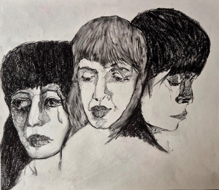the three faces of Hannah 图画, 13.8x16.1 in