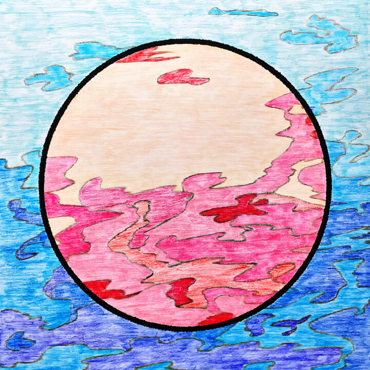 Clouds 绘画, 15.8x15.8 in