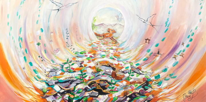 COULOIR DE TEMPS 绘画, 23.6x47.2 in