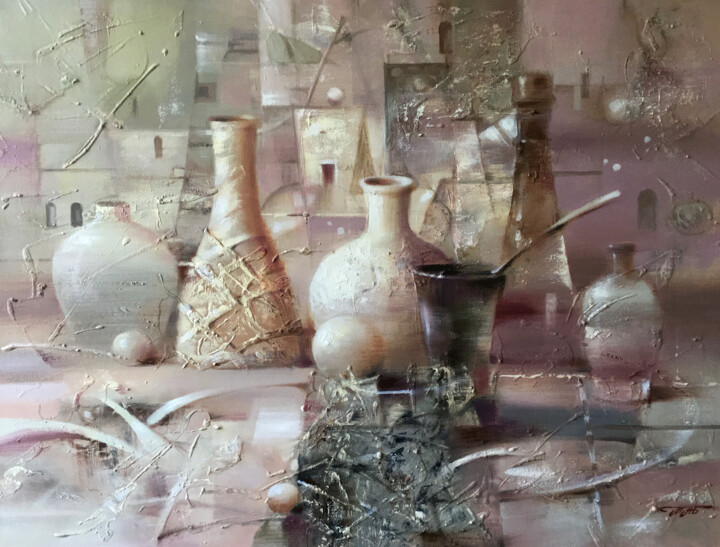 White still life 绘画, 23.6x31.5 in