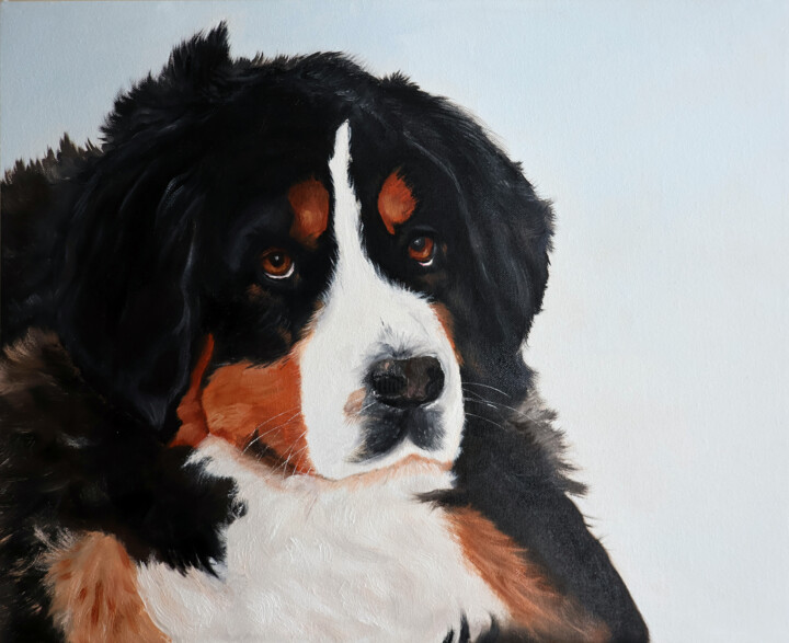 Notre Bouvier Bernois 绘画, 15.8x19.7 in