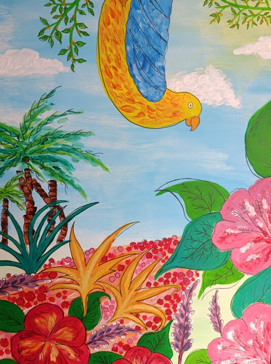 Folie dans la jungle 绘画, 28.7x21.3 in